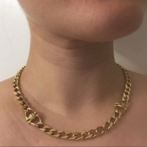 Antique gold chain link quality costume necklace